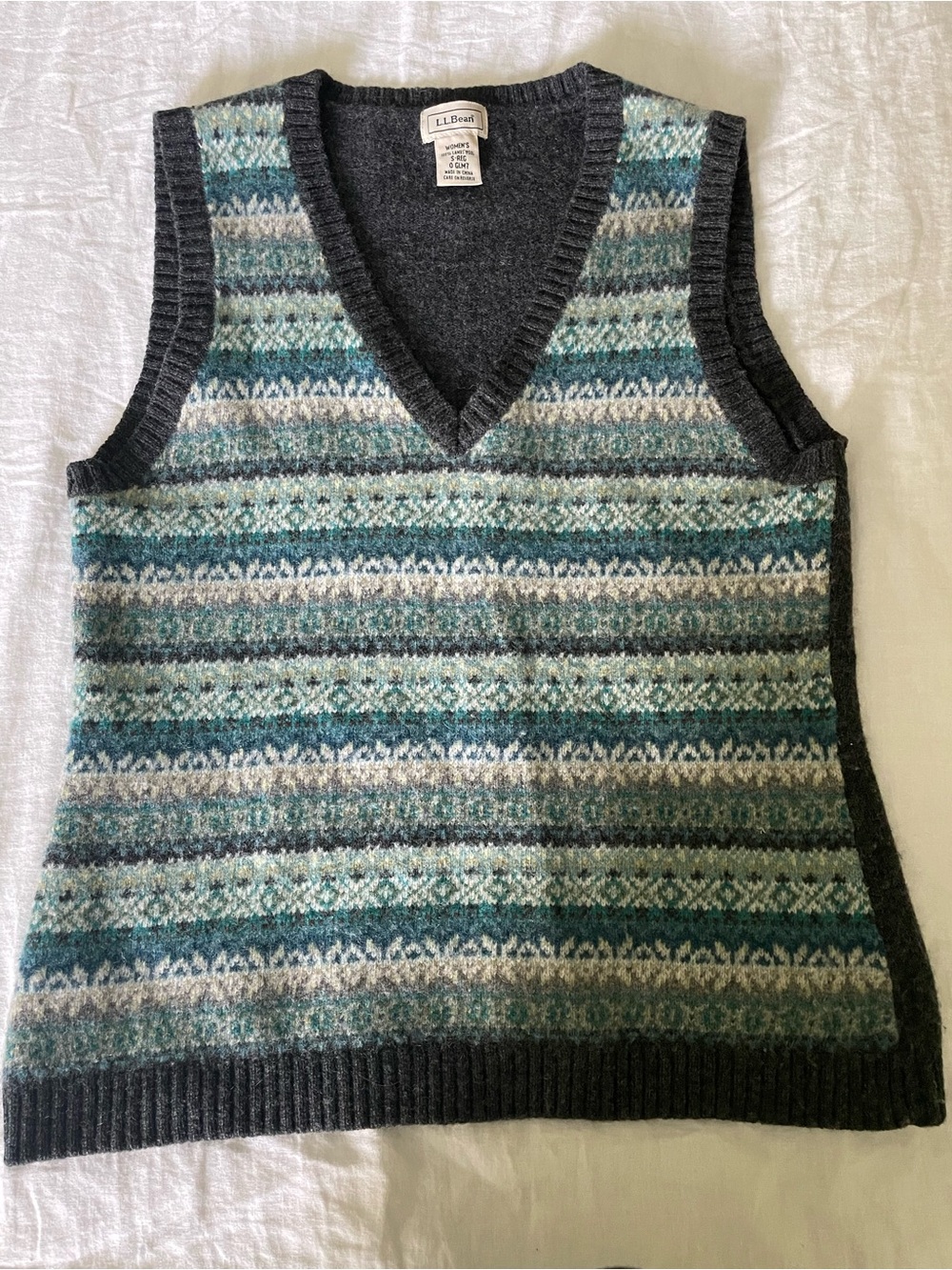 Vintage L. L. Bean Fair Isle Sweater Vest | Size Small